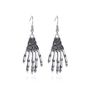 (BI) Silver Skeleton Hands Earrings
